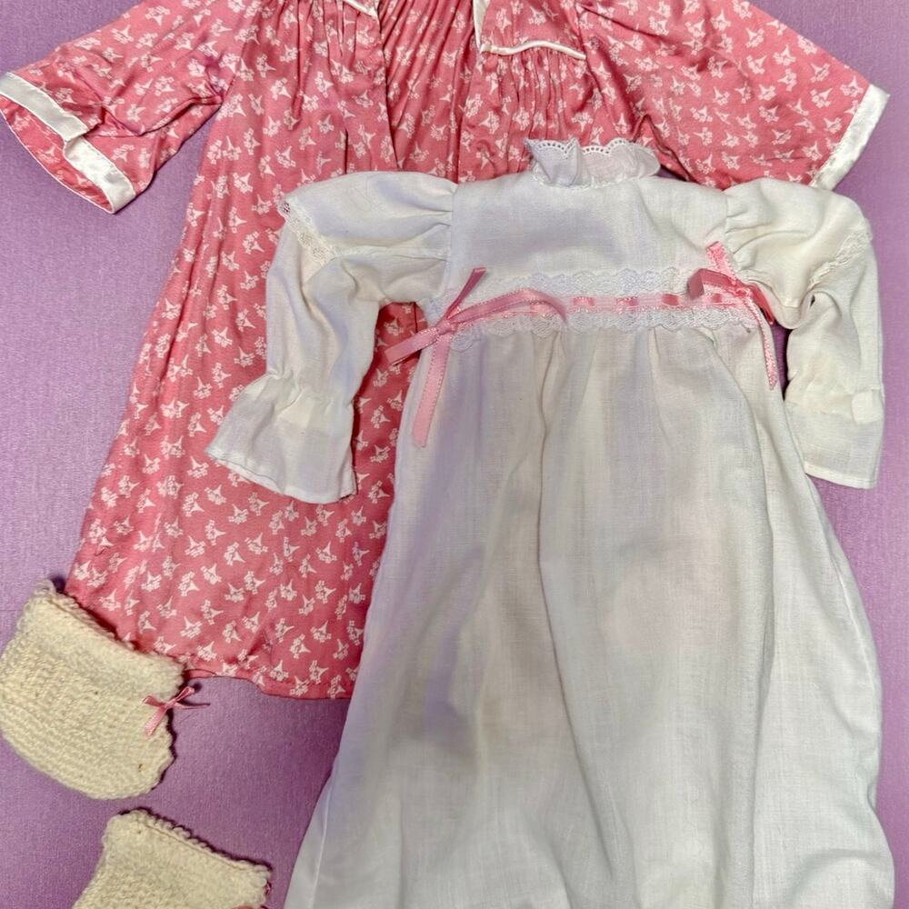 American Girl Samantha Pleasant Company Robe Slippers + Handmade Nightgown